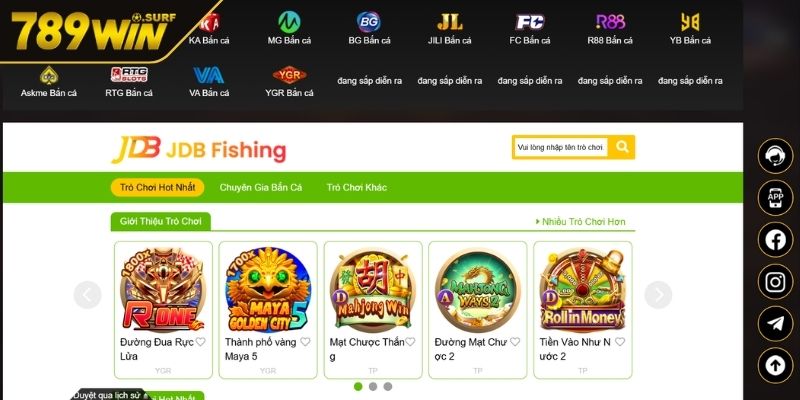 Giới thiệu sảnh game bắn cá JDB 789WIN